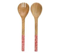 Secret de Gourmet – Lot de 2 couverts à salade Inaya 30 cm en bois Terracotta
