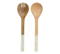 Lot de 2 Couverts à Salade en Bois Inaya 30cm Vert Olive