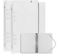 Lot de 2 couvertures transparentes A5 à 6 anneaux en PVC souple, surface mate pour bloc-notes, planificateur, rangement avec pochettes de recharge