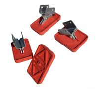 Lot de 2 couvre-pieds d'échelle antidérapants en plastique épais avec vis, coussinets de base semi-isolés pour escabeaux en alliage d'aluminium, rouge argenté (A)
