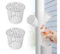Lot de 2 Crapaudine de Gouttière, Grille Gouttière Anti Feuilles 60-75mm, Grilles de Drainage en Acier Inoxydable, Protection Gouttière Contre Les Feuilles pour Drains de Toit Plat