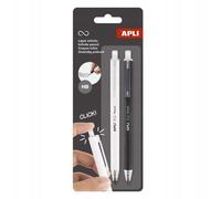Lot De 2 Crayons Graphite - Hb - Noir Et Blanc - Rétractable - Mine Infinie - Ne Se Taille Pas - Facile À Effacer - Apli
