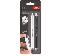 Lot De 2 Crayons Graphite - Hb - Noir Et Blanc - Rétractable - Mine Infinie - Ne Se Taille Pas - Facile À Effacer - Apli