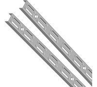 Lot de 2 crémaillères doubles pour fixation murale, 4 dimensions, 3 couleurs par Element System, 10001-00005 blanc/aluminium 50 cm