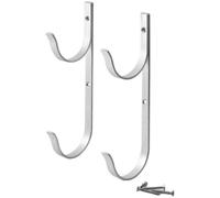 Lot de 2 crochets de piscine pour perche télescopique, en alliage d'aluminium - Râteau à feuilles pour manche télescopique (argent)