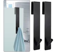 Lot de 2 crochets de porte en acier inoxydable pour paroi de douche sans perçage, crochets au-dessus de porte, porte-serviettes