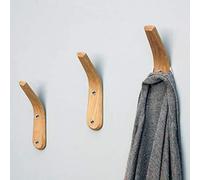Lot de 2 Crochets Muraux en Bois au Design Moderne pour Organiser les Sacs, écharpes et Chapeaux, Durables et pour le Salon et la Salle de Bain