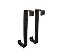 Lot de 2 crochets porte manteaux pour porte en fer galvanisé - Noir -