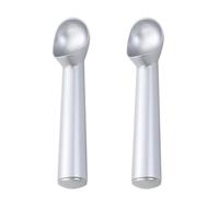 Lot de 2 Cuillere a Glace Inox Argent Boulier Glace Professionnelle Melon | Manche ergonomique, revetement antiadhesif, demoulage facile, boule de glace ustensile, pince boule de glace, robuste