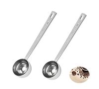 Lot de 2 Cuillère Doseuse Café, 15 ml Cuillères De Mesure en Acier Inoxydable Cuillère À Café Doseur À Long Manche Cuillères à Doser pour Lait Fruits Poudre Grains Accessoires de Mesure