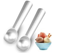 Lot de 2 Cuillères à Glace en Acier Inoxydable, Portionneuse avec Revêtement Antiadhésif pour Glace, Sorbet et Pâte à Biscuits