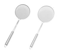 Lot de 2 cuillères à graisse en acier inoxydable avec long manche - Cuillères à tamis pour huile et graisse - Pour cuisiniers amateurs et professionnels dans la cuisine, la salle à manger, pour rôtir