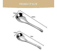 Lot De 2 Cuillères À Riz En Acier Inoxydable ¿ Louches À Soupe Asiatiques Durables Pour Wonton Et Riz ¿ Design Ergonomique, Facile À Nettoyer