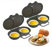 Lot de 2 Cuiseur à œufs micro-ondes oeuf,pocheuse à oeufs micro onde,cuit oeuf micro onde,plastique pp,cuiseurs à œufs pour micro-ondes, pour œufs mollets et durs,entretien facile，Black