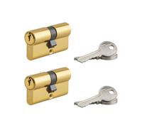 Lot de 2 cylindres de serrure double entrée Ecopro 30x30mm aluminium anti-arrachement 3 clés laiton - SP