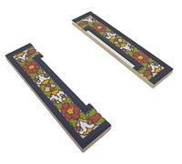 Lot de 2 dalles en céramique pour numéro de maison Motif floral espagnol