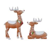 Lot de 2 décorations de Renne de Noël - Décoration saisonnière en Forme de cerf - pour fête d'hiver, intérieur, Bureau, bibliothèque, cheminée, entrée, Table à Manger, Salon, Chambre à Coucher