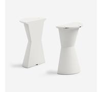 Lot de 2 demi-tables de bar design en polyéthylène pour contrat Dot - Blanc