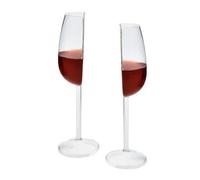 Lot de 2 Demi-Verres à Vin - 200ml, Verres à Vin Rouge et Blanc Drôles, Grand Pied, Design Unique, Verre Transparent - Amusant pour Saint-Valentin, Anniversaire, Noël, Mariage