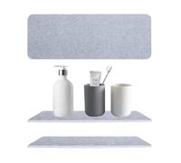 Lot de 2 dessous de verre en diatomite absorbant l'eau, porte-savon à séchage rapide, organiseur de comptoir pour tasse, savon, shampooing, lotions, bouteilles (gris)