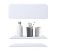 Lot de 2 dessous de verre en diatomite absorbant l'eau, porte-savon à séchage rapide, organiseur de comptoir pour tasse, savon, shampooing, lotions, bouteilles (blanc)