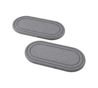 Lot de 2 dessous de verre en terre de diatomée à séchage rapide - Plateau en pierre absorbant l'eau - Anti-rouille - Organisateur d'évier pour distributeur de savon - Porte-éponge - 20 x 10 - 28 x 11