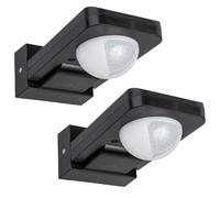Lot de 2 détecteurs de mouvement PIR Maclean MCE243 360° extérieur IP65 capteur infrarouge LED haute sensibilité 2000W réglage temporisation et luminosité portée 20m avec kit de montage (Noir)
