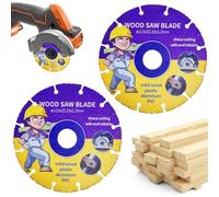 Lot de 2 disques à tronçonner 115 mm pour meuleuse d'angle bois Multi Wheel, lame de scie en métal dur pour bois, contreplaqué, caoutchouc, plastique, pour le travail du bois