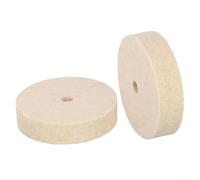Lot de 2 disques de polissage en laine, 75 mm, 10 mm, alésage pour meuleuse, polissage du métal, acier inoxydable, cuivre, aluminium, couleur blanche, 20 mm d'épaisseur avec composé