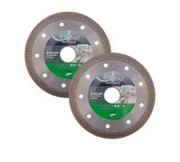 Lot de 2 Disques Diamant 125 x Al. 22,23 x Ht. 10 x ép. 1,2 mm Grès Cérame, Granite, Marbre, Carrelage - RAZOR - Diamwood