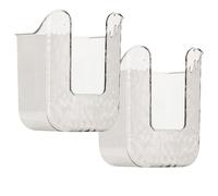 Lot de 2 distributeurs de lingettes humides à fixation murale, sans perforation, rechargeables, pour cuisine, chambre à coucher, salle de bain (gris)