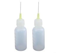 Lot de 2 distributeurs de liquide avec pointe à aiguille, flacon à presser de 50 ml pour soudure, huile, colle et flacon doseur de précision réutilisable pour l'industrie et les loisirs