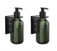 Lot de 2 distributeurs de savon muraux multi-usages avec pompe manuelle pour divers produits liquides Noir 300 ml