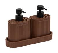 Lot de 2 Distributeurs de Savon Terra 24cm Marron