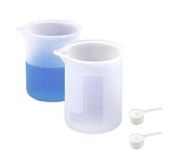 Lot de 2 doseurs de lessive en silicone de 150 ml avec graduation et 2 cuillères doseuses de 50 ml pour lessive liquide, boule de lavage pour lessive liquide, doseur de poudre à lessive pour cuisine