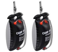 Lot de 2 douches solaires de camping - 20 l - Noir - Douche solaire pour extérieur, randonnée, camping, jardin, douche d'eau simple à suspendre