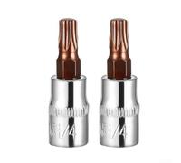 Lot de 2 douilles 6,35 mm pour douille Torx T30 en acier au chrome vanadium pour réparation automobile et entretien domestique avec extrémité crantée pour éviter de glisser lors de tâches lourdes
