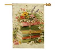 Lot De 2 Drapeaux De Jardin Livres De Fleurs Colorées | Drapeaux Décoratifs Couleurs vives Double Stitched Garden Flag pour Pendre La CréMaillèRe Cadeau Patio 30X45cm