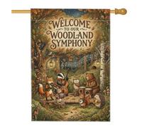 Lot De 2 Drapeaux De Jardin Nature Animal Orchestra Citation 30X45Cm | Drapeaux Décoration Résistant Double Face Drapeau De Famille pour Pendre la crémaillère Fête Balcon