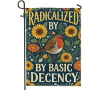 Lot De 2 Drapeaux De Jardin Oiseau Nature Artistique Fleur De 30X45Cm | Drapeaux Décoratifs D'Extérieur Double Stitched Imperméable Drapeau pour Balcon Patio Pendre la crémaillère