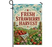 Lot De 2 Drapeaux De Jardin Panier Rustique Vintage De 30X45Cm | Drapeaux Décoration Double Face Inaltérable Drapeau De Cour De Maison pour Pendre la crémaillère Balcon Fête