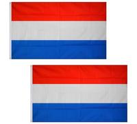 Lot de 2 drapeaux des Pays-Bas 1,5 x 0,9 m avec œillets en laiton en polyester pour matchs de football, célébrations de la fête des rois, décoration de la maison et du jardin