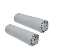 Lot de 2 draps-housse essentiels - 160 x 200 cm - Taille double, 100 % coton - Gris acier