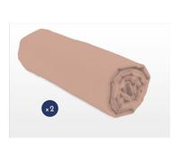 Lot de 2 draps housse rose 160 x 200 cm bonnet de 25 cm - Home Linge Passion - Coton - Chambre - Lavable à 40°