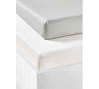 Lot de 2 draps-housses enfant en coton recy ris perle 140X200