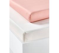 Lot de 2 draps-housses enfant en coton recyclé rose pâle 90X140