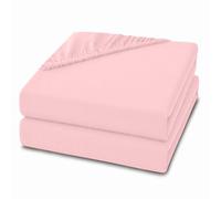 Lot de 2 draps-housses pour petit lit double de 1,2 m avec poche profonde de 28 cm - En microfibre ultra doux et confortable, respirant, infroissable, résistant à la décoloration et au rétrécissement