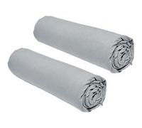 Today Lot de 2 draps housses Essential – 140 x 190 cm – 2 personnes – 100% coton – Acier