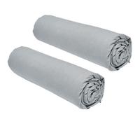Lot de 2 draps housses TODAY Essential - 90 x 190 cm - 1 personne - 100% Coton - Acier