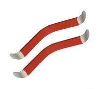Lot de 2 écarteurs de cordes de guitare en métal avec revêtement en caoutchouc pour le nettoyage, le polissage et la réparation (rouge)